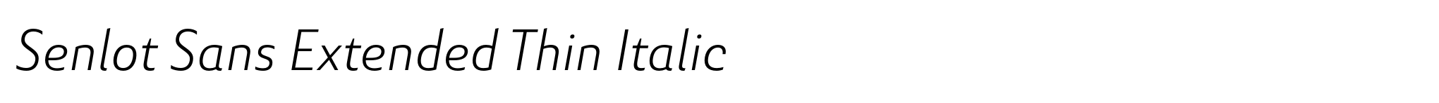 Senlot Sans Extended Thin Italic image